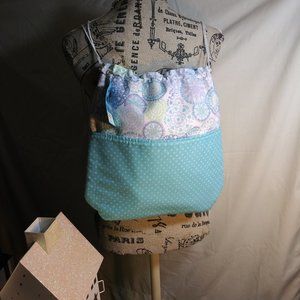 319 jeaniemade Teal Dots Draw String Back pack